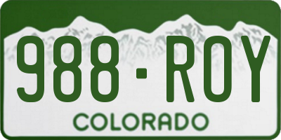 CO license plate 988ROY