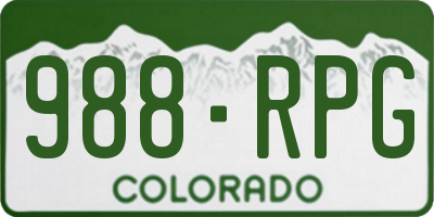 CO license plate 988RPG