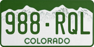 CO license plate 988RQL