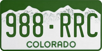 CO license plate 988RRC
