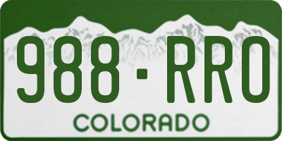 CO license plate 988RRO