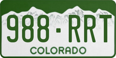 CO license plate 988RRT