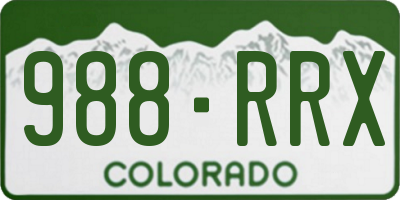 CO license plate 988RRX