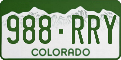 CO license plate 988RRY
