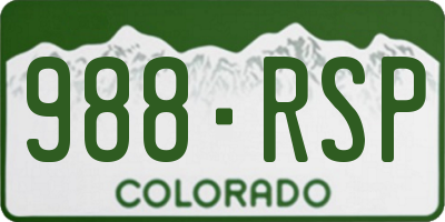 CO license plate 988RSP