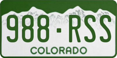 CO license plate 988RSS