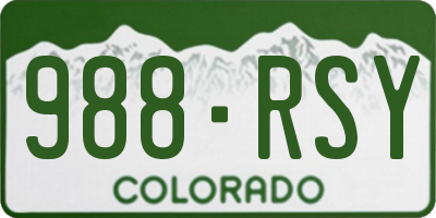 CO license plate 988RSY