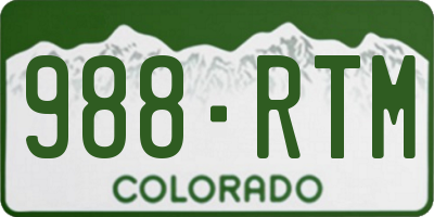 CO license plate 988RTM