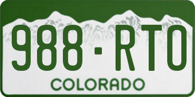 CO license plate 988RTO