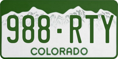 CO license plate 988RTY