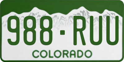 CO license plate 988RUU