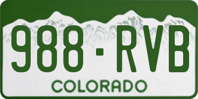 CO license plate 988RVB