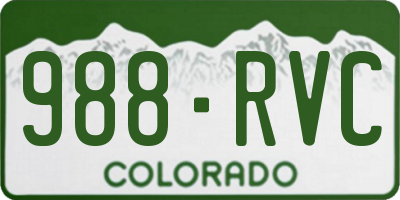 CO license plate 988RVC