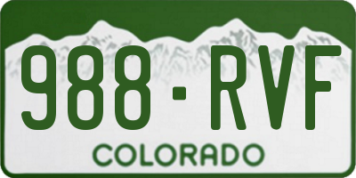 CO license plate 988RVF