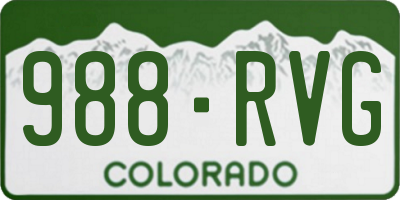 CO license plate 988RVG