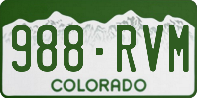 CO license plate 988RVM