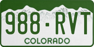 CO license plate 988RVT