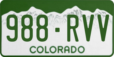 CO license plate 988RVV