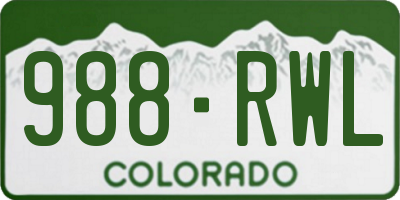 CO license plate 988RWL