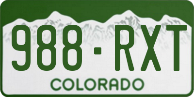 CO license plate 988RXT