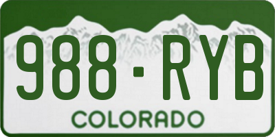 CO license plate 988RYB