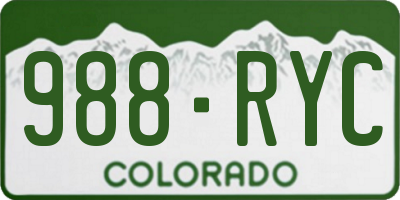 CO license plate 988RYC