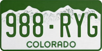 CO license plate 988RYG