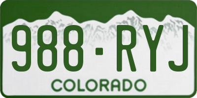 CO license plate 988RYJ