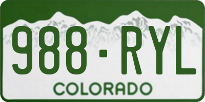 CO license plate 988RYL