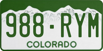 CO license plate 988RYM