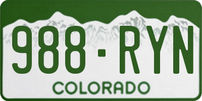 CO license plate 988RYN