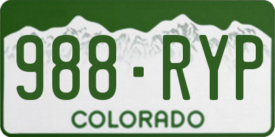 CO license plate 988RYP