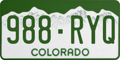CO license plate 988RYQ