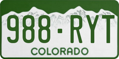 CO license plate 988RYT