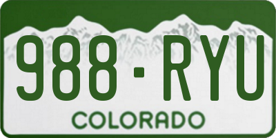 CO license plate 988RYU