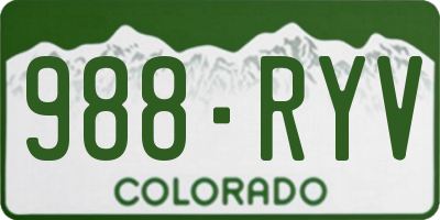 CO license plate 988RYV