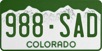 CO license plate 988SAD