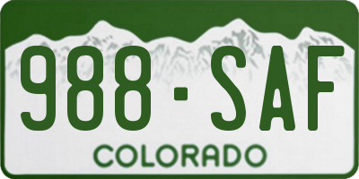 CO license plate 988SAF