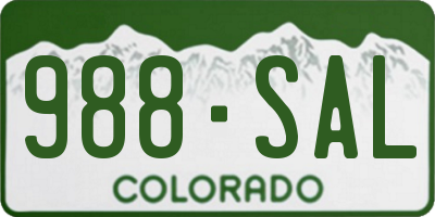CO license plate 988SAL