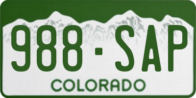 CO license plate 988SAP