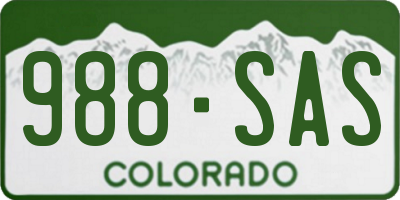 CO license plate 988SAS