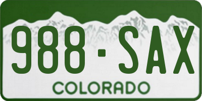 CO license plate 988SAX