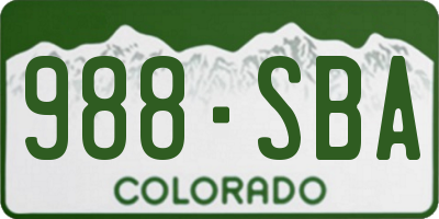 CO license plate 988SBA
