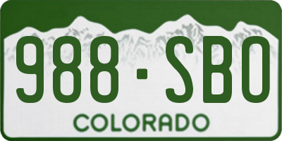 CO license plate 988SBO