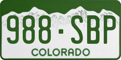 CO license plate 988SBP