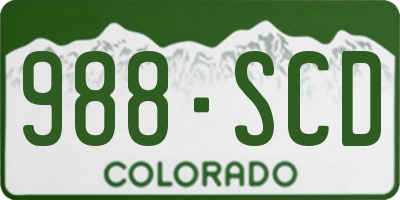 CO license plate 988SCD