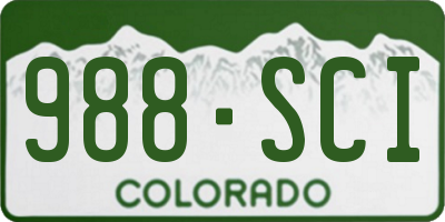 CO license plate 988SCI