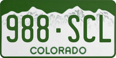 CO license plate 988SCL