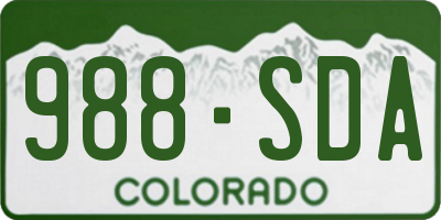 CO license plate 988SDA