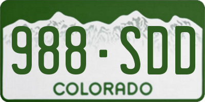 CO license plate 988SDD